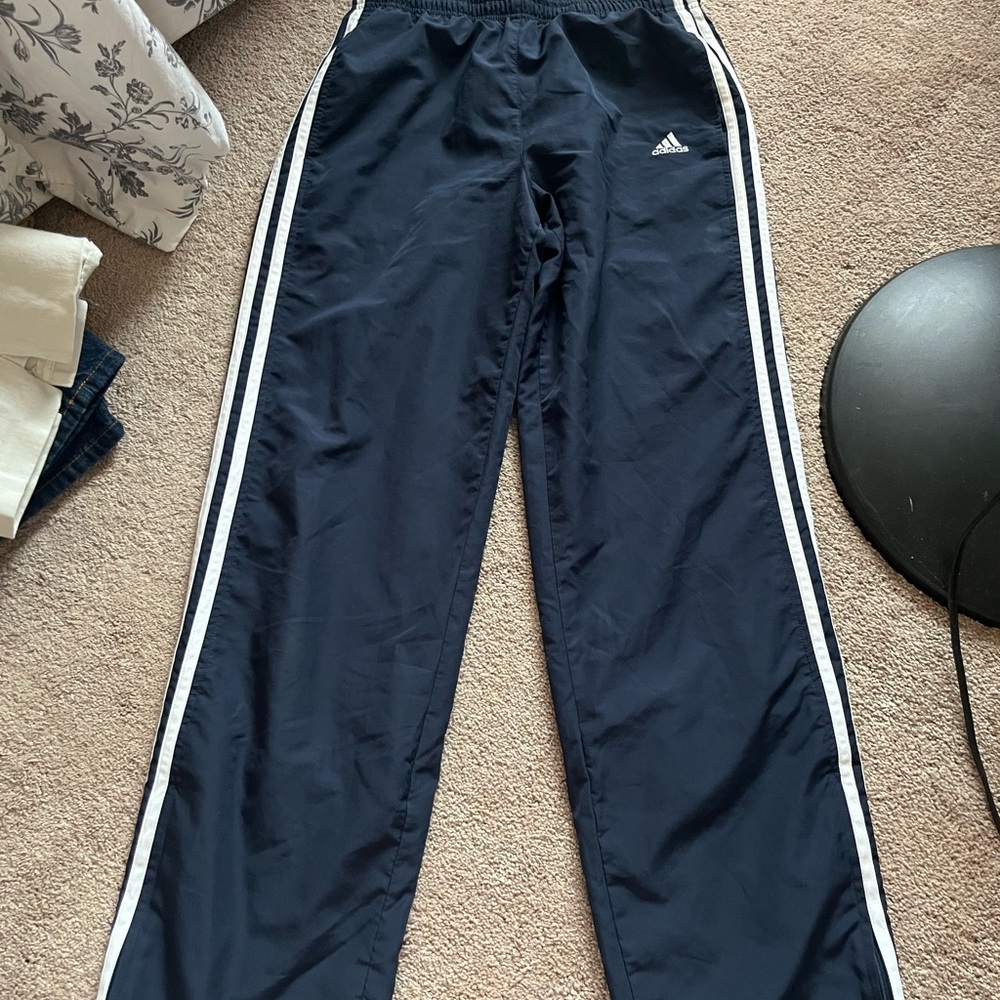 Adidas navy blue track pants small